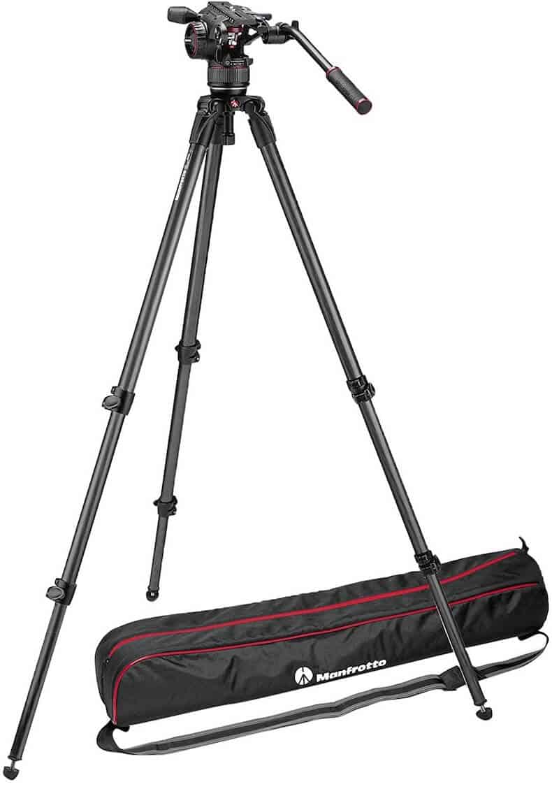 The Manfrotto Nitrotech n8 vid is a tripod suitable for spotting scopes (Image)