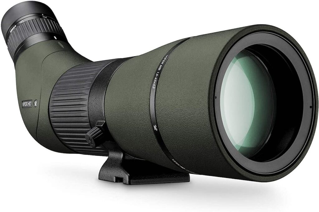 Das Vortex Spektiv mit der Bezeichnung Viper HD 15 45x65 mit Schrägeinblick.